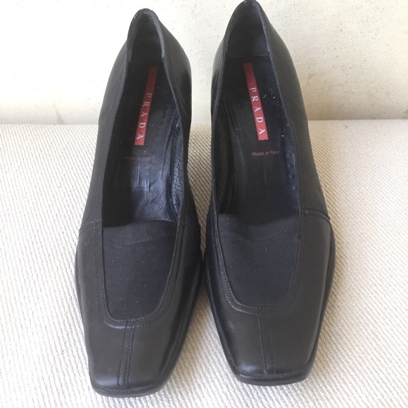 Prada black leather shoe size 10 made in Italy - Picture 3 of 8
